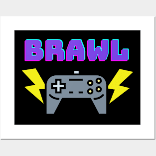 Brawl Gamer Brawling Gaming Controller Posters and Art